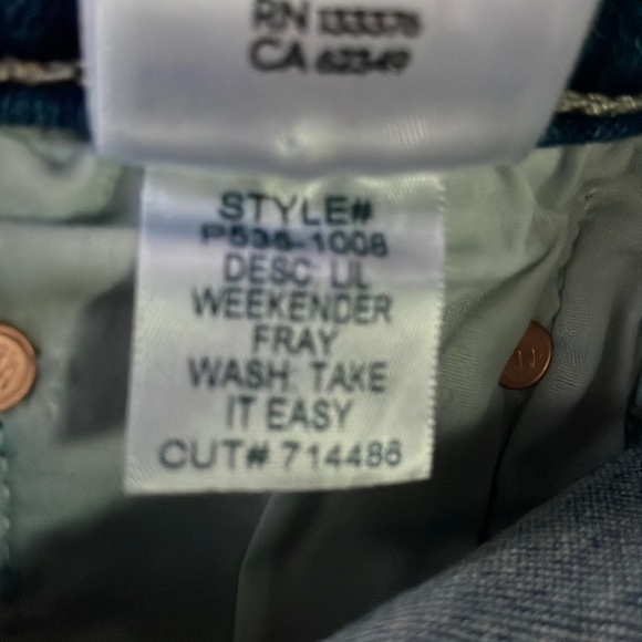 MOTHER *LIL WEEKENDER FRAY* WASH: TAKE IT EASY *SIZE 27 PETITE *NWT $258.00 - Picture 8 of 11